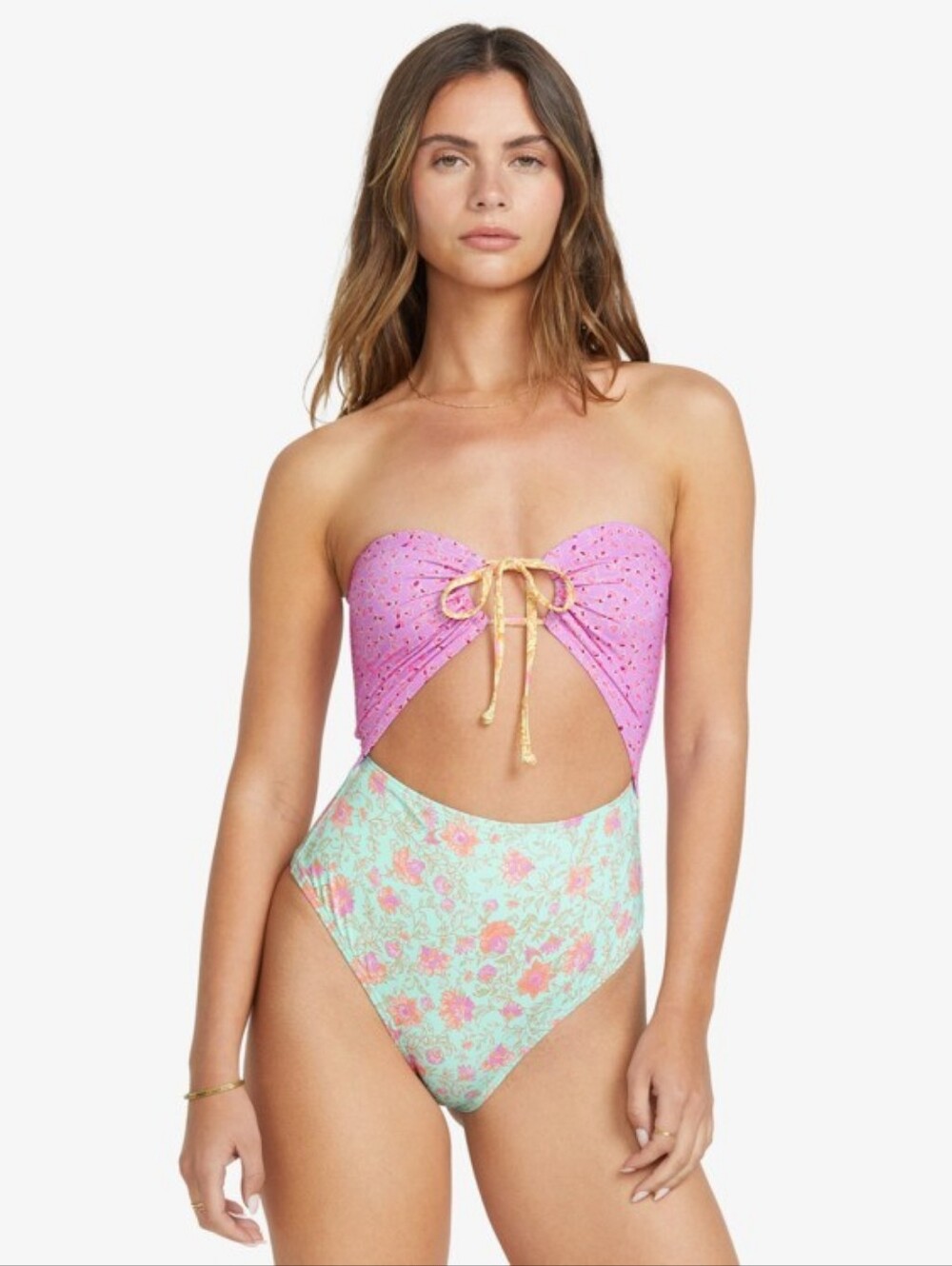 NWT Billabong Folk Story Andrew High Leg Cutout Cheeky One Piece Swimsuit S - Picture 5 of 6